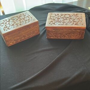 Carved Wooden Boxes